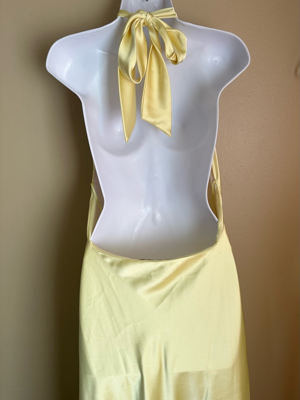 Yellow Zara Halter Satin Dress - Picture 8 of 8
